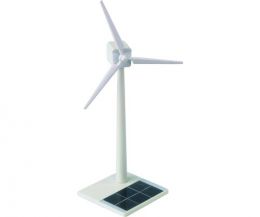 Solar powered white plastic wind turbine Solar powered white plastic wind turbine