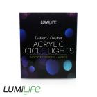 LED Acrylic Battery Festive Icicle Lights (20pcs) - Indoor - White
